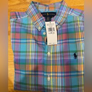 Ralph Lauren Multicolor Plaid Button-Down Shirt - Blue, Green, Purple, Orange
